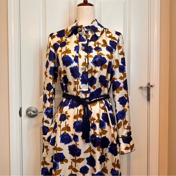 NWOT Max Mara Studio Label-cut 100% Silk Straight-line Dress Sz: US4 Spring - Picture 14 of 16